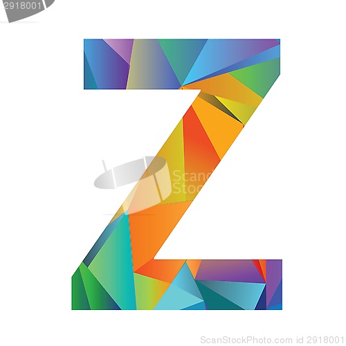 Image of letter of different colors