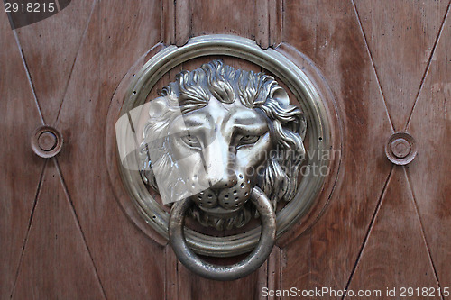 Image of door-handle in shape of lion
