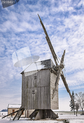 Image of Traditional Windmill in Winter