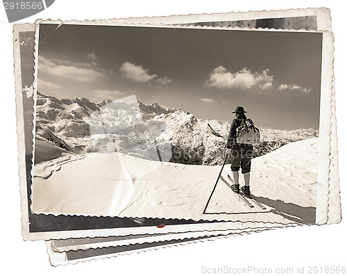 Image of Vintage photos with skier