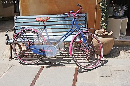 Image of Old colorful vintage bicycle