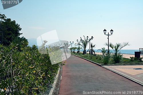 Image of Sea promenade with the mountains in the far