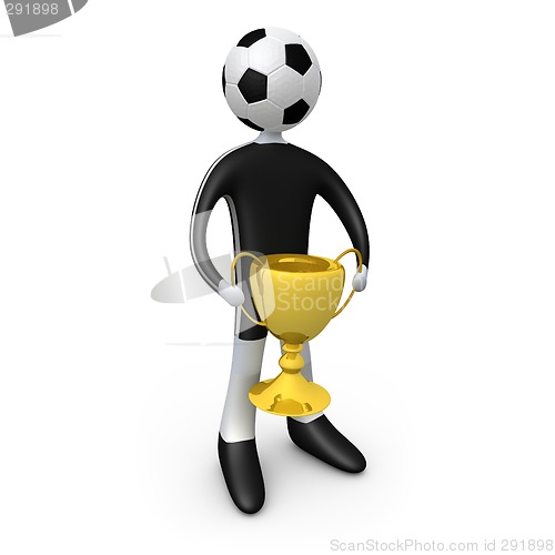 Image of Football player holding the cup