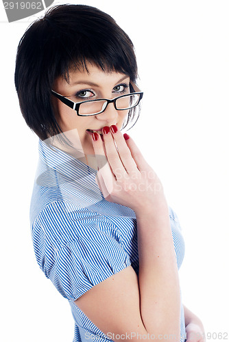 Image of Shocked young pretty woman