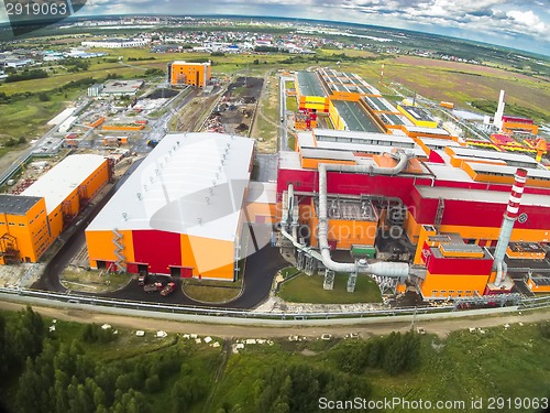 Image of Aerial view on iron and steel works factory.Russia