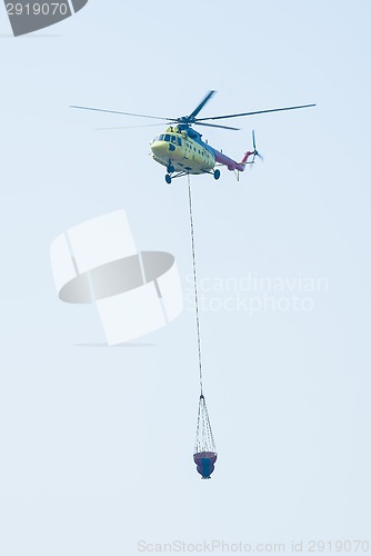 Image of Helicopter MI-8 with antifire tank