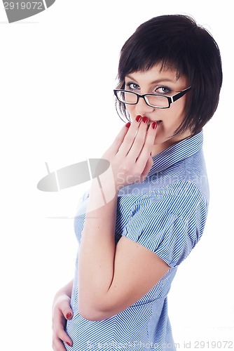 Image of Shocked young pretty woman