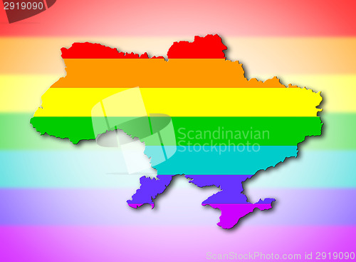 Image of Ukraine - Rainbow flag pattern
