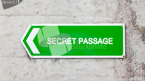 Image of Green sign - Secret passage