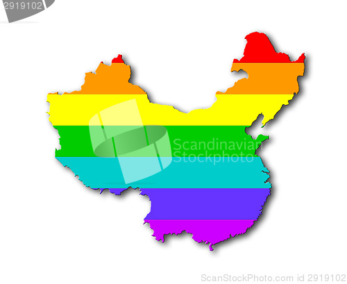 Image of China - Rainbow flag pattern