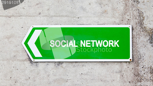 Image of Green sign - Social network