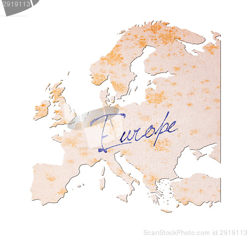 Image of Europe - Old paper with handwriting