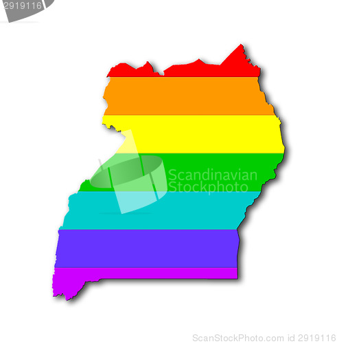 Image of Uganda - Rainbow flag pattern