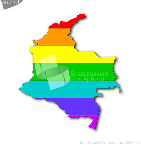 Image of Colombia - Rainbow flag pattern