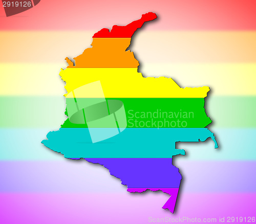 Image of Colombia - Rainbow flag pattern