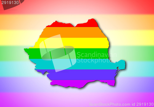 Image of Romania - Rainbow flag pattern