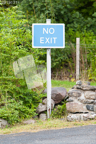 Image of Blue No Exit sign