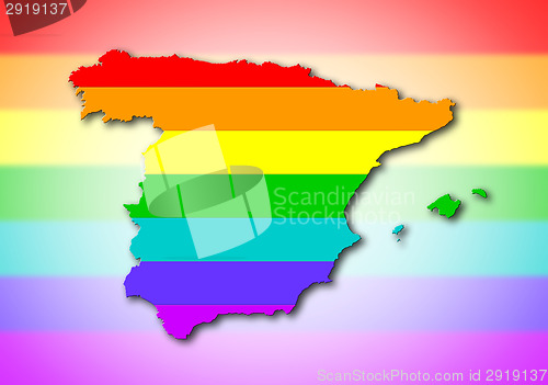 Image of Spain - Rainbow flag pattern