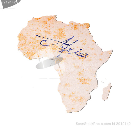 Image of Africa - Old paper with handwriting