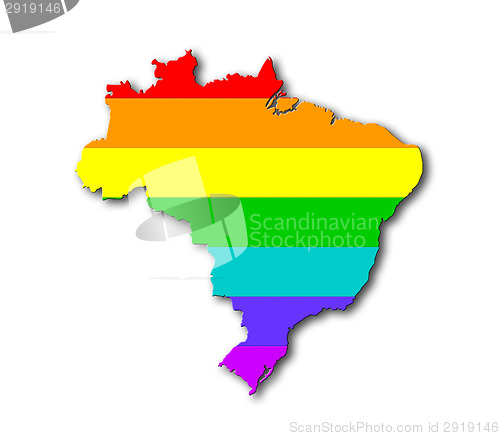 Image of Brazil - Rainbow flag pattern