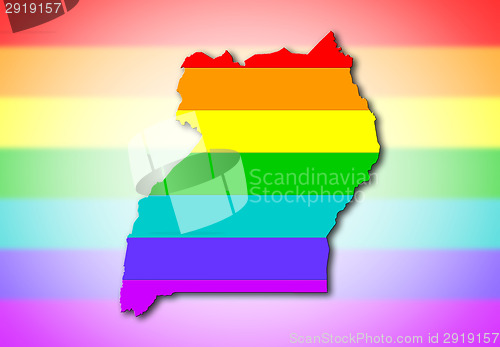 Image of Uganda - Rainbow flag pattern