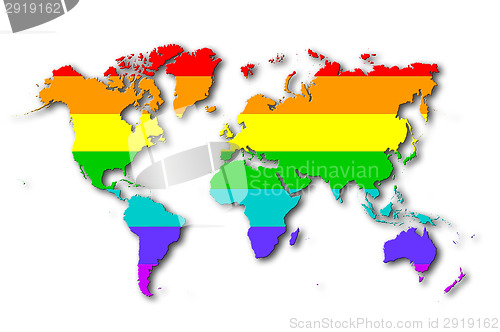 Image of World - Rainbow flag pattern