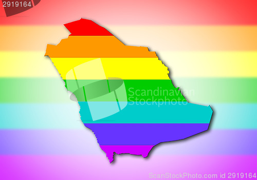 Image of Saudi Arabia - Rainbow flag pattern
