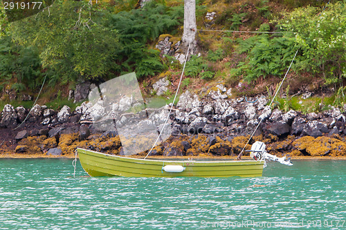 Image of Small rowboat on a lake