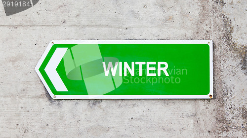 Image of Green sign - Winter