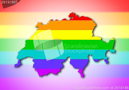 Image of Switzerland - Rainbow flag pattern