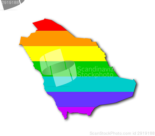 Image of Saudi Arabia - Rainbow flag pattern