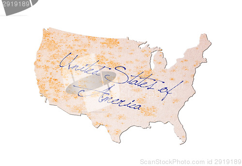 Image of USA - Old paper with handwriting