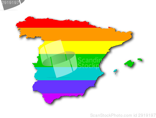 Image of Spain - Rainbow flag pattern