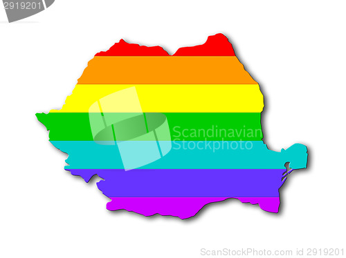 Image of Romania - Rainbow flag pattern