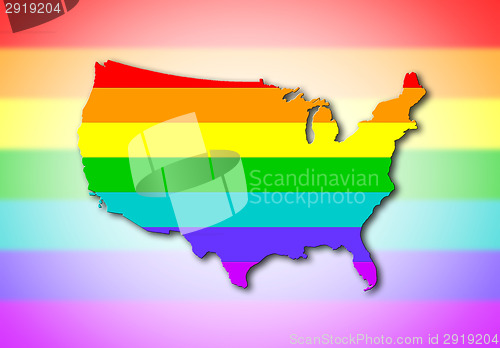 Image of USA - Rainbow flag pattern