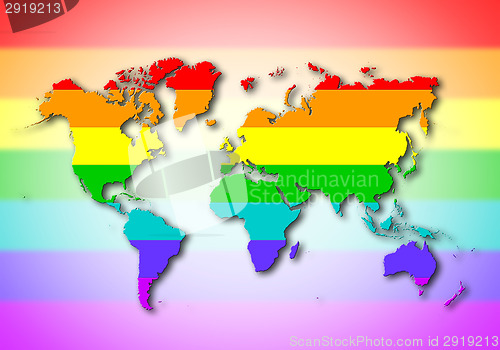 Image of World - Rainbow flag pattern