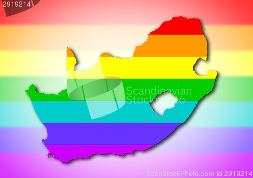 Image of South Africa - Rainbow flag pattern