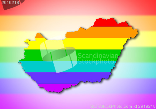 Image of Hungary - Rainbow flag pattern