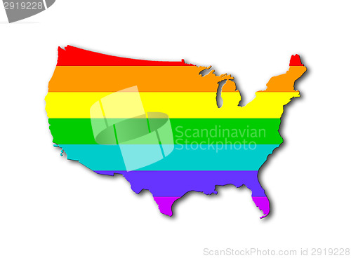 Image of USA - Rainbow flag pattern