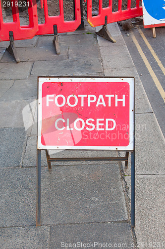 Image of Footpath closed sign