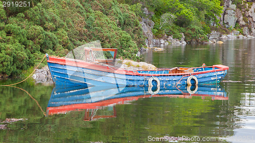 Image of Small rowboat on a lake