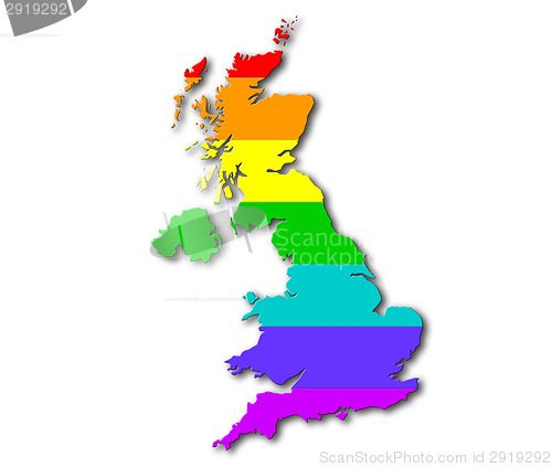 Image of United Kingdom - Rainbow flag pattern