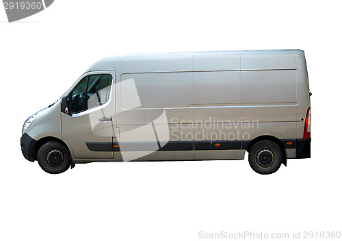 Image of white minibus isolated