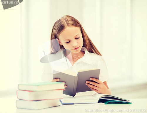 Image of student girl studying at school