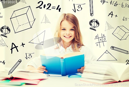 Image of student girl studying at school