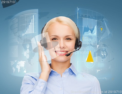 Image of friendly female helpline operator