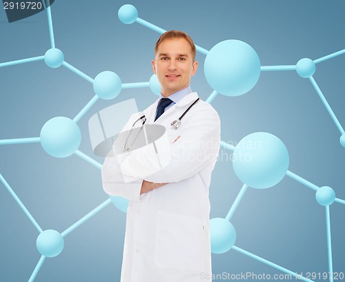 Image of smiling male doctor with stethoscope