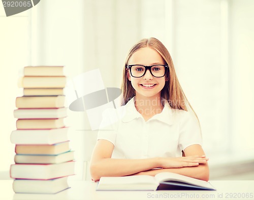 Image of student girl studying at school