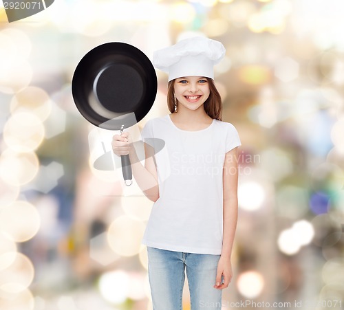 Image of smiling little girl in white blank t-shirt