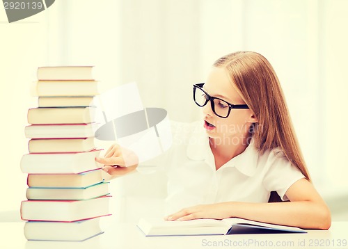 Image of student girl studying at school